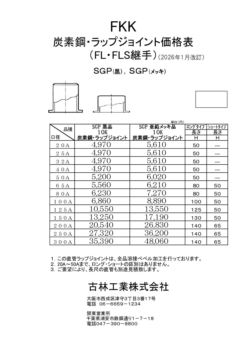 炭素鋼・フラップジョイント